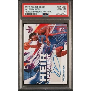 Jalen Duren 2022 Panini Court Kings Heir Apparent Pink RCAuto /8 PSA 10 Pop 2!! - Picture 1 of 3