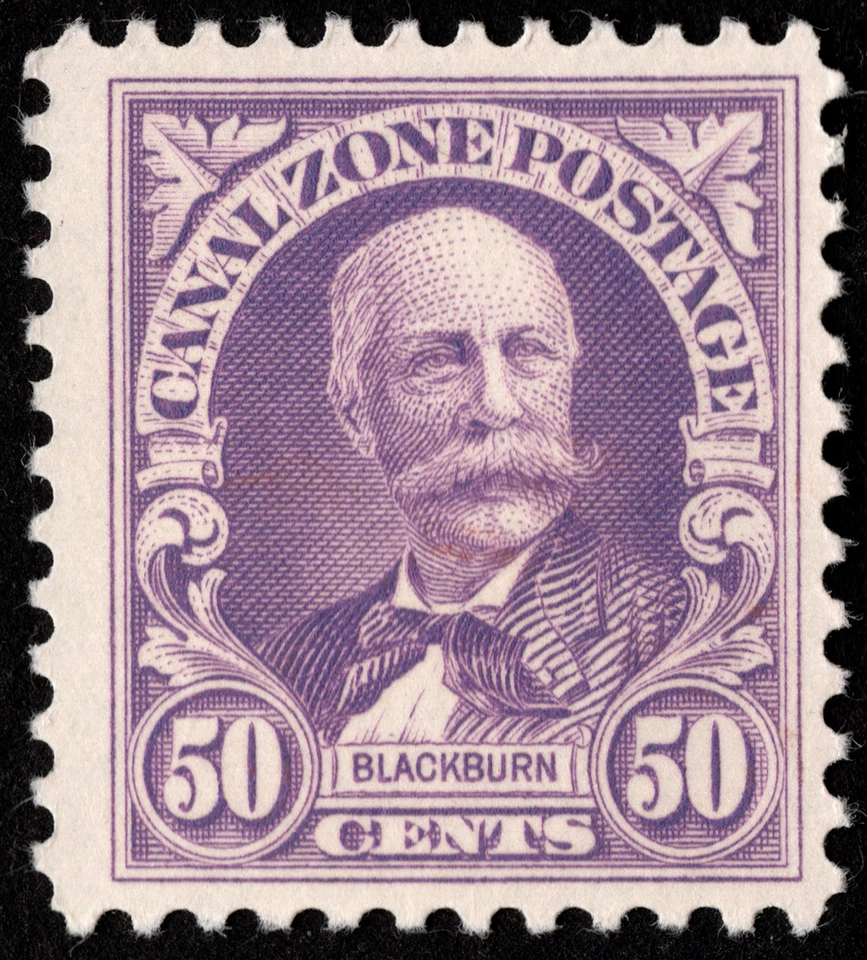 Canal Zone Stamp Scott # 114 Mint F-VF - 50 Cents Lilac Blackburn Dry Printing - Image 1 of 1