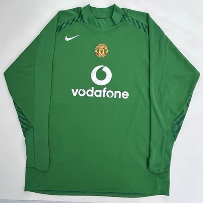 Camiseta vintage Manchester United Nike verde portero local camiseta kit 2005/2006 Foto 1 de 4