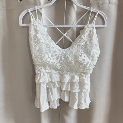 Top Chelsea Violeta Mujer Coqueta Mediano Cottagecore Floral En Niveles Boho 19020 Foto 1 de 4