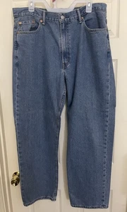 Levis 550 Relaxed Fit Taper 38x32 Light Wash Denim Blue Jeans Zip - Bild 1 von 6
