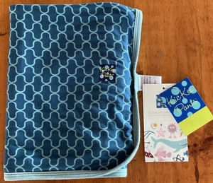 Kickee Pants Swaddling Blanket Jade Lattice Print Bamboo 28” X 38” Washable NWT - Picture 1 of 2