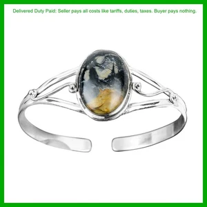 Thanks Giving Day Sale Sterlingsilber Picasso Jaspis Stein Neu Armreif Armband - Bild 1 von 7