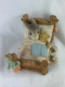 My Blushing Bunnies Bunny Cuddles Good Night and Sweet Dreams Figurine 1998 Vtg - Picture 1 of 8
