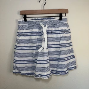 J. Crew Skirt Women's Size 4 Blue White Linen Pull On Preppy Nautical Resort - Picture 1 of 4