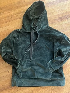 JOHN LEWIS Hoodie Green Velour Size 12 EUC - Picture 1 of 4