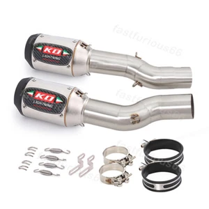 Exhaust Muffler Mid Pipe For Suzuki GSX-R GSXR1300 2021-2025 Carbon Fiber Tips - Picture 1 of 12