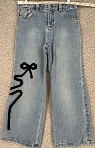 Mary-Kate and Ashley Girls Jeans with Black Ribbon Elastic Waistband Size 6 - Picture 1 of 9