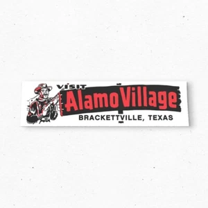 Alamo Village Bumper Sticker - BRACKETTVILLE TEXAS Vintage Style - Tourism Decal - Foto 1 di 4