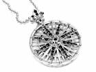 Designer Compass Medalion Black Sapphires Men's Awesome Pendant With 925 Silver