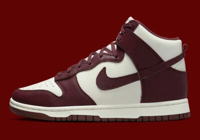 Nike Dunk High Burgundy Crush Sail White DD1869-601 sz 10.5 Women's = 9 Men's - Image 1 of 4