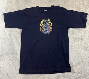 Y2K Vintage Skater Utility Dragon Flames Graphic Shirt Men XL (Measures Medium) - Picture 1 of 6