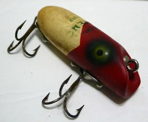 T7568 D ANTIGUO SEÑUELO DE PESCA ORENO SPIN DE MADERA - Imagen 1 de 4