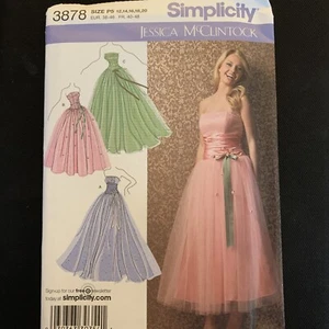 Simplicity Pattern 3878 McClintock formal Prom dress Plus Size 12 14 16 18 20 - Picture 1 of 2