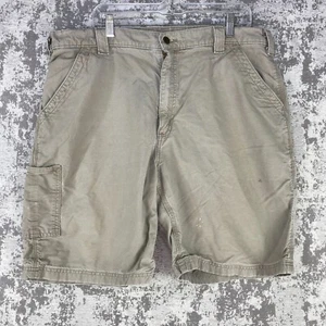 Carhartt Shorts Mens 40 Khaki Work Workwear Adult Carpenter Cargo Outdoors 10" - Foto 1 di 14