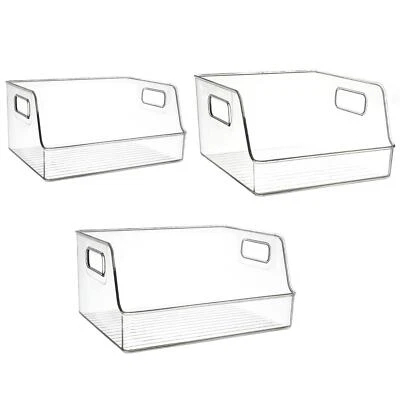 Refrigerator Organizer Bin Cans Storage Tray for Cabinets Countertops Office - Image 1 of 2