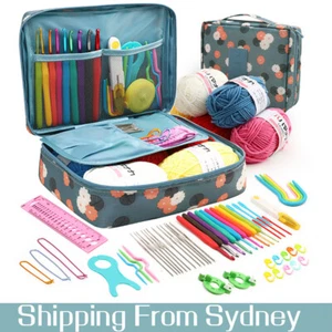 179Pcs Beginner Crochet Hooks Kit 5 Roll Yarn Knitting Needles Sewing Tools Set - Picture 1 of 9