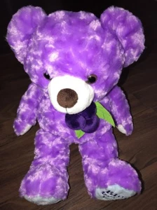 Vobell Teddybär Plüschtier Rainbow Blue Berry Bear Lila Blatt Grün Blau Stofftie - Bild 1 von 6