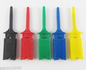 10pcs 5 Colors Grabbers Probes SMD SMT IC Test Hook Clip Flat Small Size 49mm - Picture 1 of 5