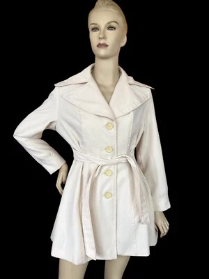 Vintage 1960s - 70's White Mini Button Up Coat/Jacket with Tie Belt Size S - Image 1 of 4