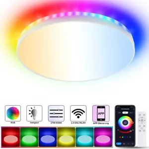 RGB LED Deckenleuchte Sternenhimmel Dimmbar Deckenlampe 30cm mit Fernbedienung - Bild 1 von 10