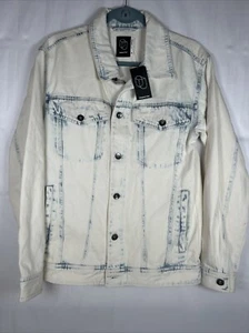 Jeansjacke Herren Small White Wash Denim Neu - Bild 1 von 10
