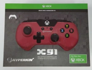 Hyperkin X91 90s-Style Wired Controller for Xbox One + Windows 10 Red 1385 SP - Picture 1 of 2