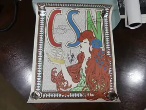 Poster firmato Crosby Stills & Nash navi in legno concerto CSN - Foto 1 di 4