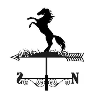 Veleta Primus Metal Criing Horse Silhouette montada en un poste - negra - Imagen 1 de 1