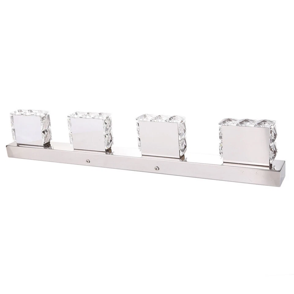 Lámpara de pared de inodoro con espejo frontal de cristal con luz LED moderna para tocador de baño de 3/4 Foto 1 de 1