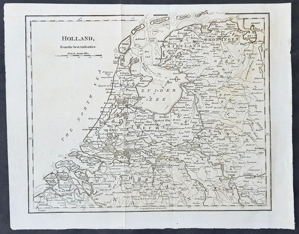 1795 Aaron Arrowsmith Original Antique Map of Holland, The Netherlands - Image 1 of 1