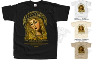 Catholic T-shirt Ave Maria Our Lady of the Gate of Dawn Holy Mary Sizes S - 5XL - Picture 1 of 9