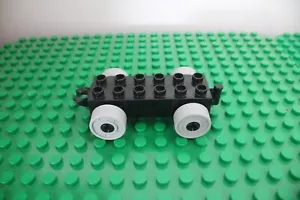 Duplo Train Base 2x6 Wheels Hitch Chassis Car Vehicle BLACK GRAY Wheels - Picture 1 of 1