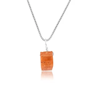 Natural Raw Imperial Topaz Stone Rough Crystal Gemstone Dainty Women Pendant ... - Picture 1 of 6