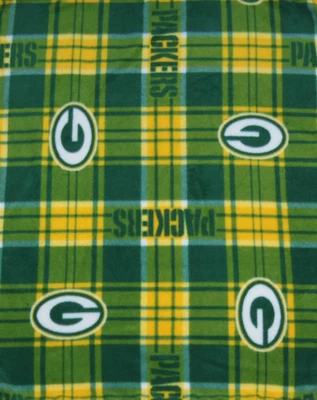 NFL Green Bay Packers Plaid Fleece Craft Sewing Fabric 37 inches New 2012 - Image 1 of 3