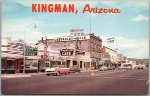 Vintage 1950s KINGMAN, Arizona Postcard "Andy Devine Street & Highway 66" Unused - Picture 1 of 2