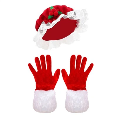 Disfraz de Papá Noel de Navidad con sombrero y guantes 2 piezas Foto 1 de 4