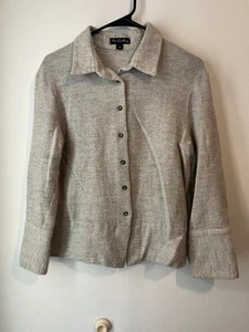 Vintage Ann Freedberg Angora Wolle Kaschmir Cardigan Stil Blazer Beige Größe M - Bild 1 von 4