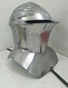 Elmetto bocca di rana cavaliere medievale 15 secolo elmetto indossato da Halloween montato - Foto 1 di 4