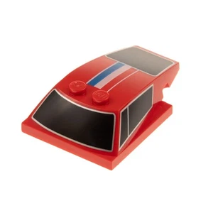1x Lego Roof Tile 6x4x1 Red Printed Window Black Stripes 30193 93591pb13 - Picture 1 of 2
