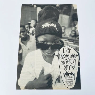 Vintage Stussy Poster 1990s Rare Print Ad Stussy Surfwear Skate Streetwear - image 1 of 4