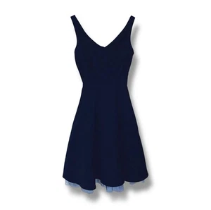 Vestido Midi Negro Sin Mangas Años 90 B Darlin Y2K Para Mujer XS Tul Volantes Fiesta - Imagen 1 de 5