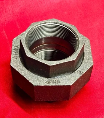 Anvil 0312822182,  2" Black Malleable Iron Threaded Union, Class 150, USA - NEW - Image 1 of 4