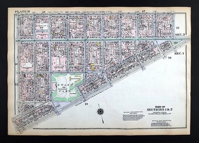 1925 Bromley Manhattan NY City Map Lower East Side Seward Park Grand E. Broadway - Image 1 of 4
