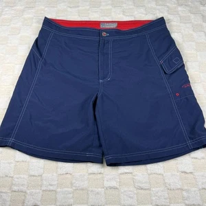 Orvis Mens Trout Bums Board Shorts Size 36 Navy Blue with Red Trim 9 In Inseam - Picture 1 of 8