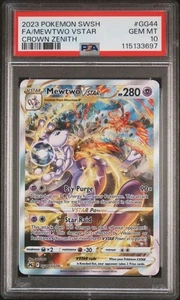 2023 Pokemon Mewtwo VSTAR Crown Zenith GG44/GG70 PSA 10 GEM MT - Picture 1 of 2