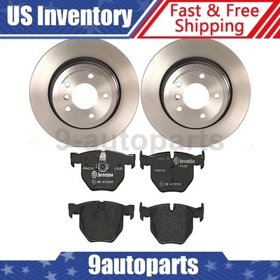Kit de frenos traseros Brembo rotores de disco pastillas de freno para BMW 528i 2008 2009 Foto 1 de 4