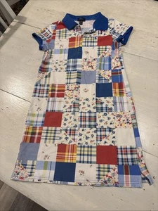 Polo Ralph Lauren Girls Dress Girls 16 XL Madras Floral Short Sleeve - Picture 1 of 14
