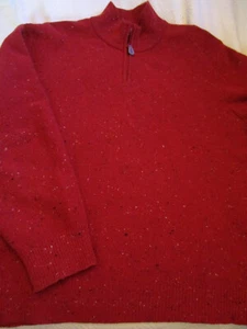 Usado en excelente condición JOS. SUÉTER ROJO LANA DE CORDERO BANCO 1/4 CON CREMALLERA TALLA GRANDE - Imagen 1 de 2