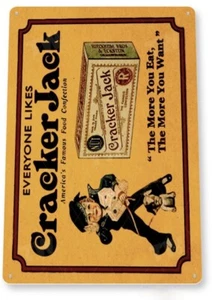 CRACKER JACK TIN SIGN AMERICA'S FAMOUS FOOD CONFECTION - PEANUTS POPCORN 12x18 - Picture 1 of 1